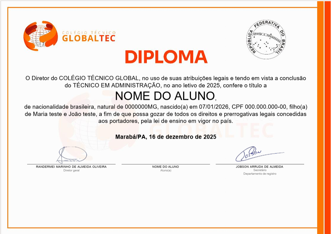 Modelo de Diploma Técnico